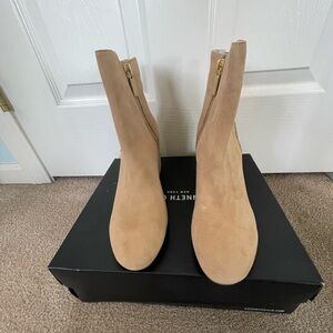 Kenneth Cole Tan Ankle Booties with Suede Finish